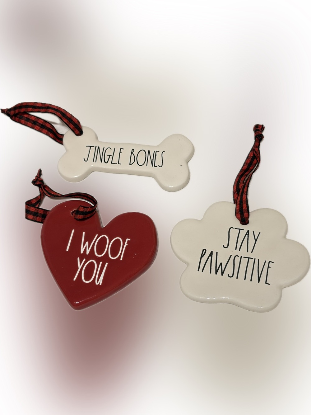 Sof3 RAE DUNN DOG THEMED ORNAMENTS